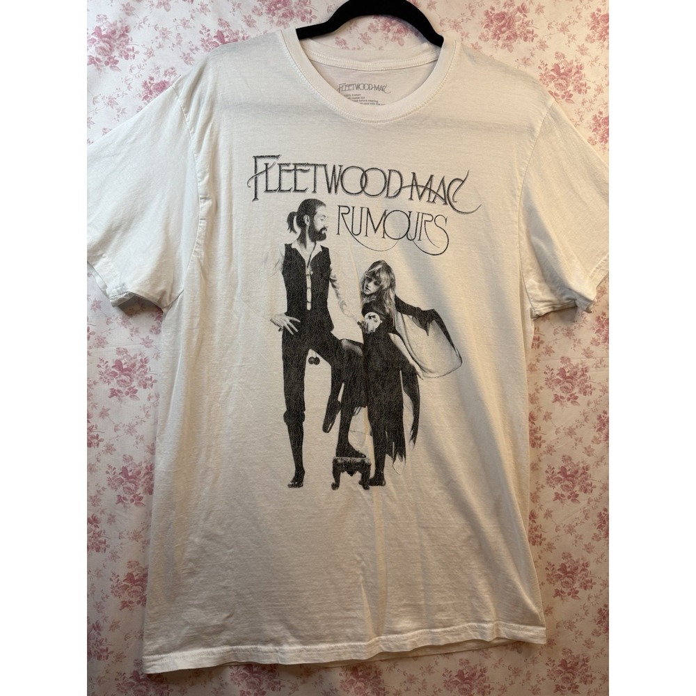 Fleetwood Mac Rumours White Graphic T-Shirt Size L Band Music Tee